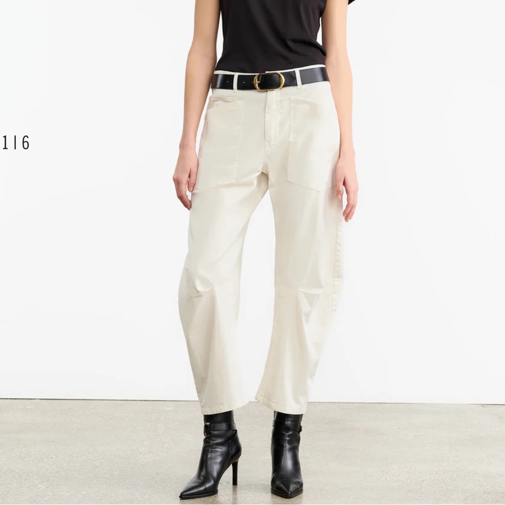 Nili Lotan Cream Cropped Ankle Pants
